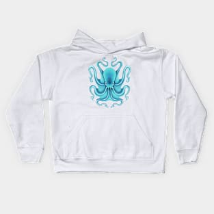 Turquoise Octopus Kids Hoodie